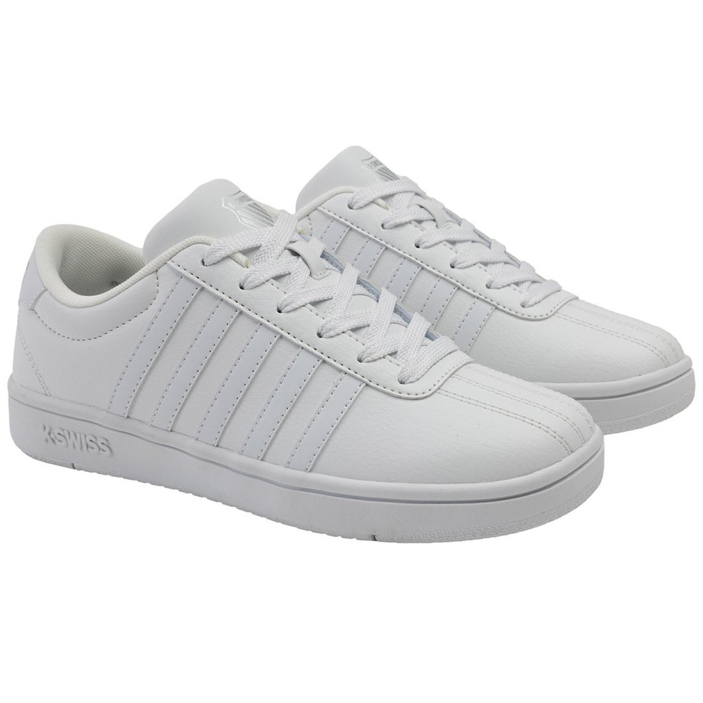 K-Swiss Women's Court Sneaker White Lightweight Synthetic Leather Size 8 M